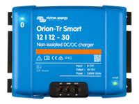Victron Orion-Tr Smart 12/12-30A non-isolated DC-DC charger front view showing Bluetooth Smart label and connection terminals.