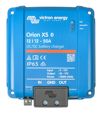 Callidus Trade: A blue Victron Orion XS DC/DC battery charger.