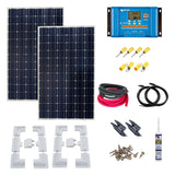 Victron 260 Watt Solar Panel, Victron PWM Solar Charge Controller, Cable, Mounting & Gland. (KIT12)